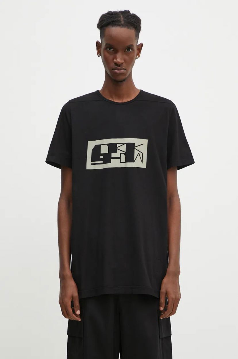 Majica Rick Owens Level T-Shirt With Print Črna | DU02D2250.RNEP2P