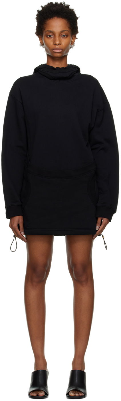 Pulover Dion Lee Interlock Mask Hoodie Dress Črna | C3079F22