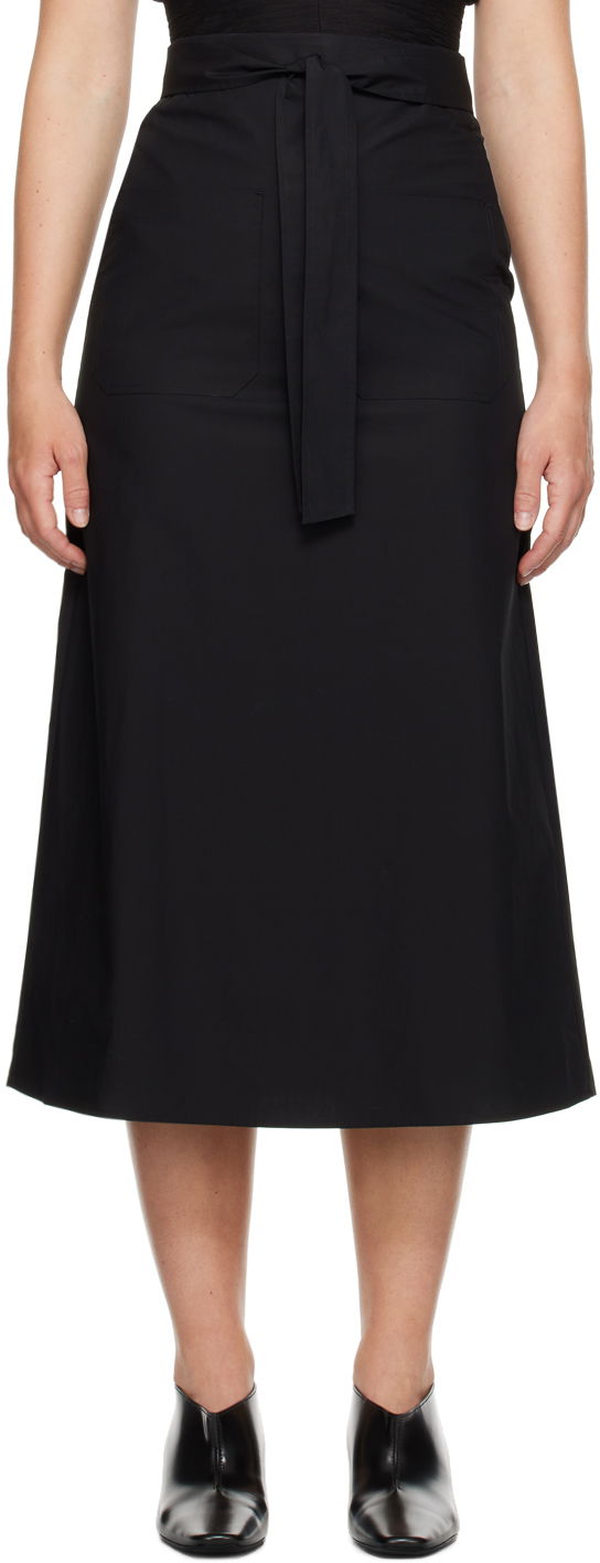 Krila TOTEME Tie-Waist Midi Skirt by TOTEME Črna | 243-WRB0203-FB0217