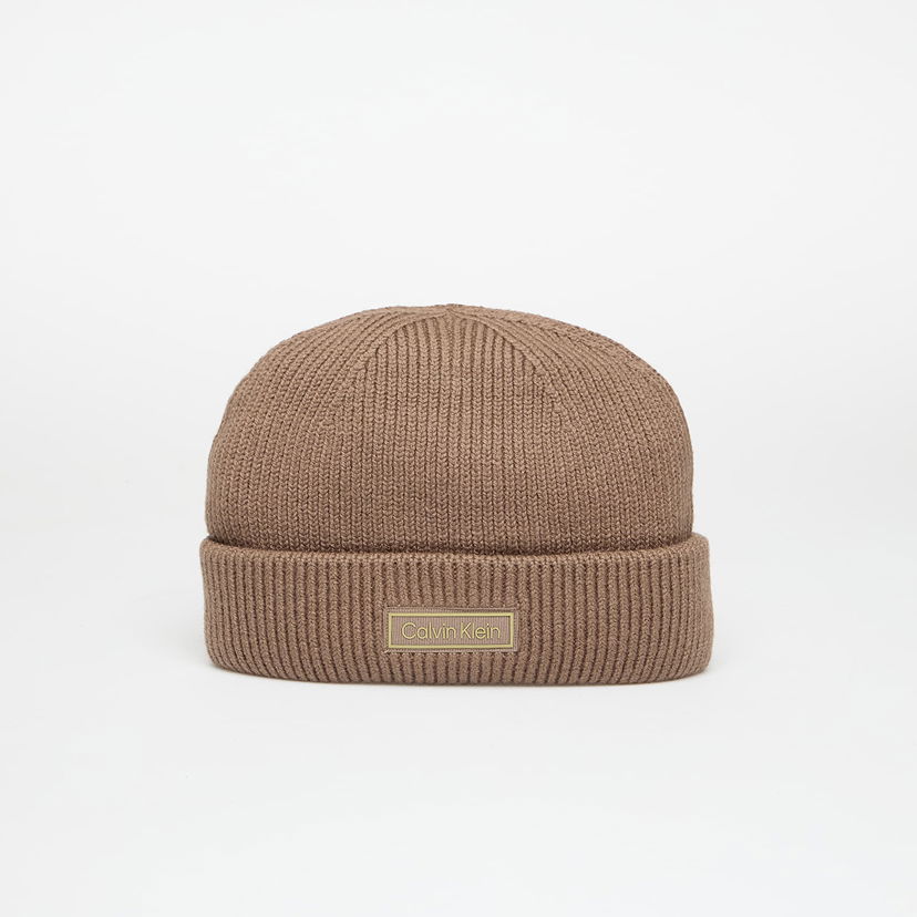 Beanie CALVIN KLEIN Patch Chunky Rib Doc Hat Rjava | LV04D8058G PF7