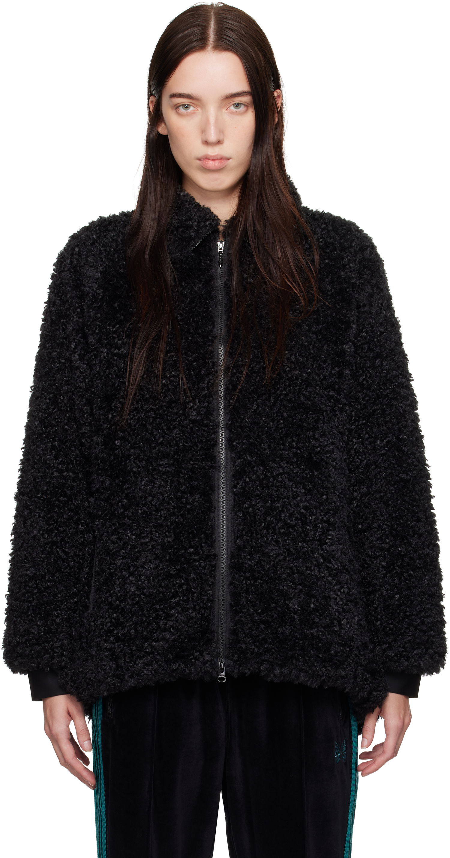 Jakna Needles Curly Jacket Črna | PU219, 0