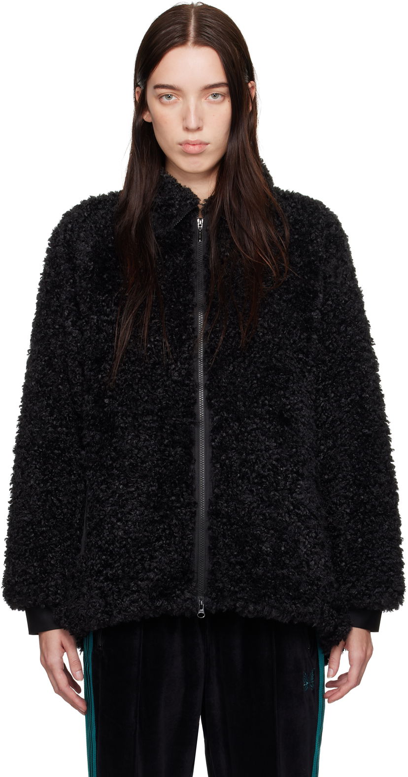 Jakna Needles Curly Jacket Črna | PU219
