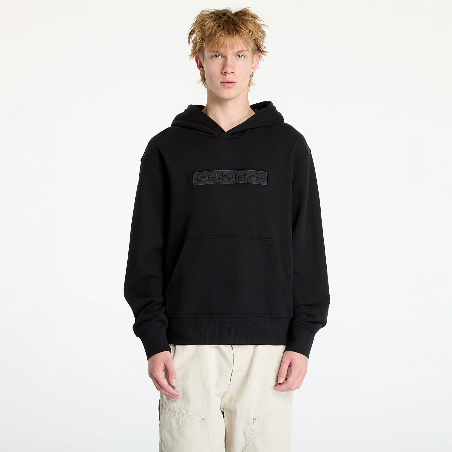 Pulover CALVIN KLEIN Embroidered Box Hoodie Črna | J30J326147 BEH, 0