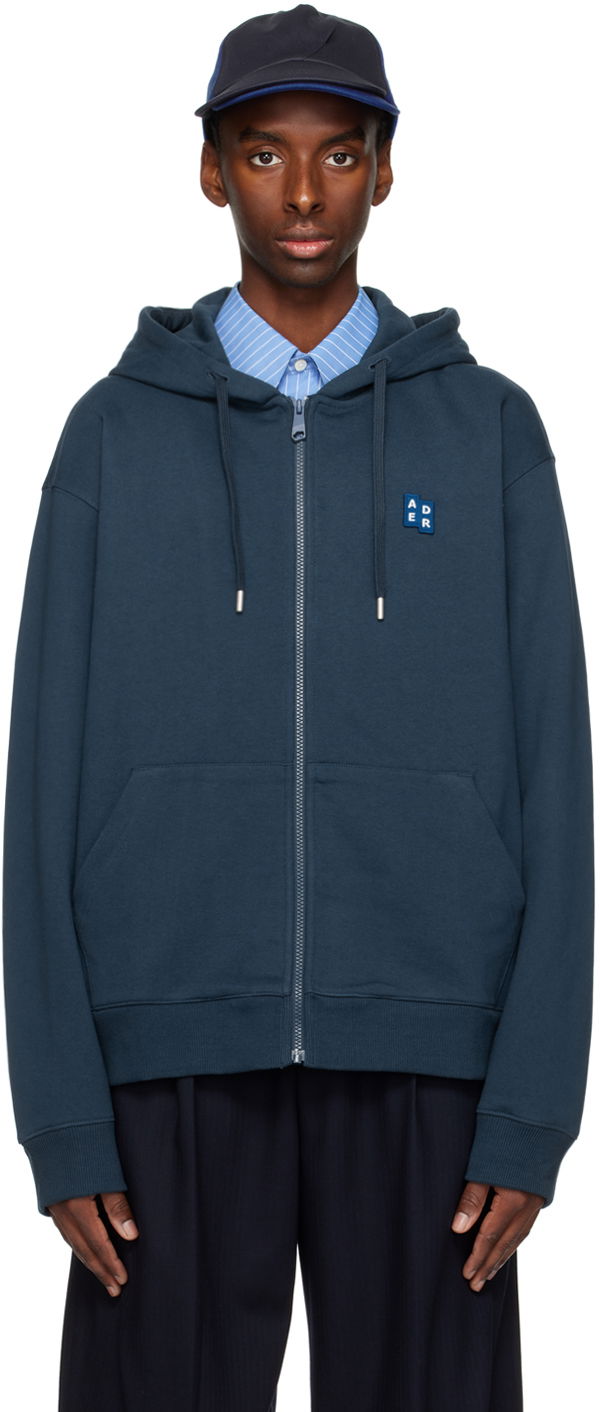 Pulover ADER ERROR Zip Hoodie Modra | BMSGFYHD0401NV