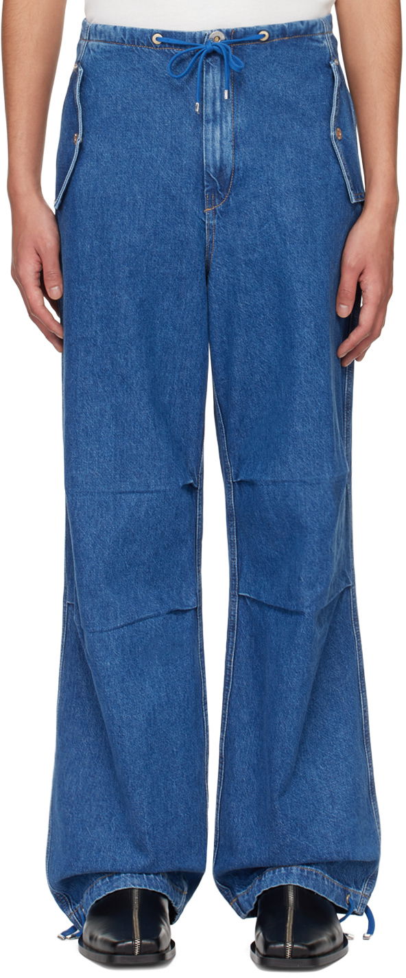 Kavbojke Dion Lee Relaxed Fit Drawstring Jeans Modra | C2174PS24