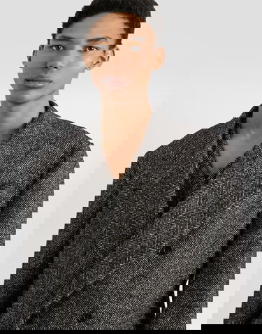 Jakna Dolce & Gabbana Dolce & Gabbana Double-Breasted Chevron Wool Jacket Črna | G2VT6TFCBAJS8030, 3