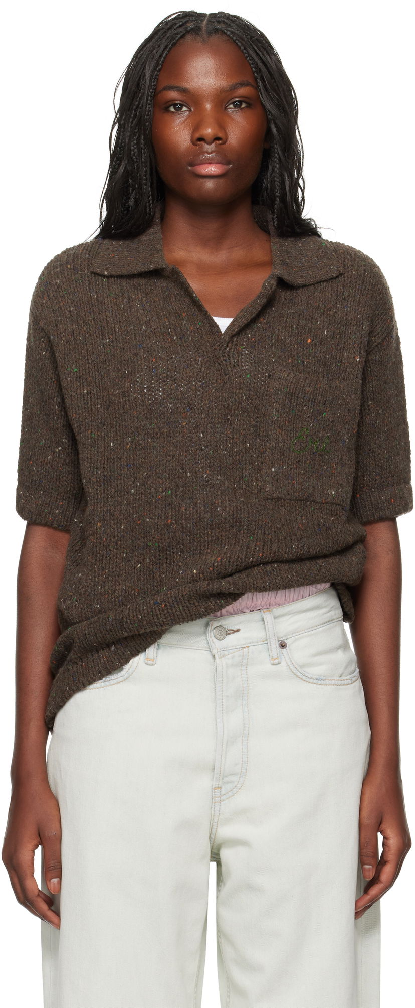Polo majica ERL Wool Polo Shirt Rjava | ERL09N002