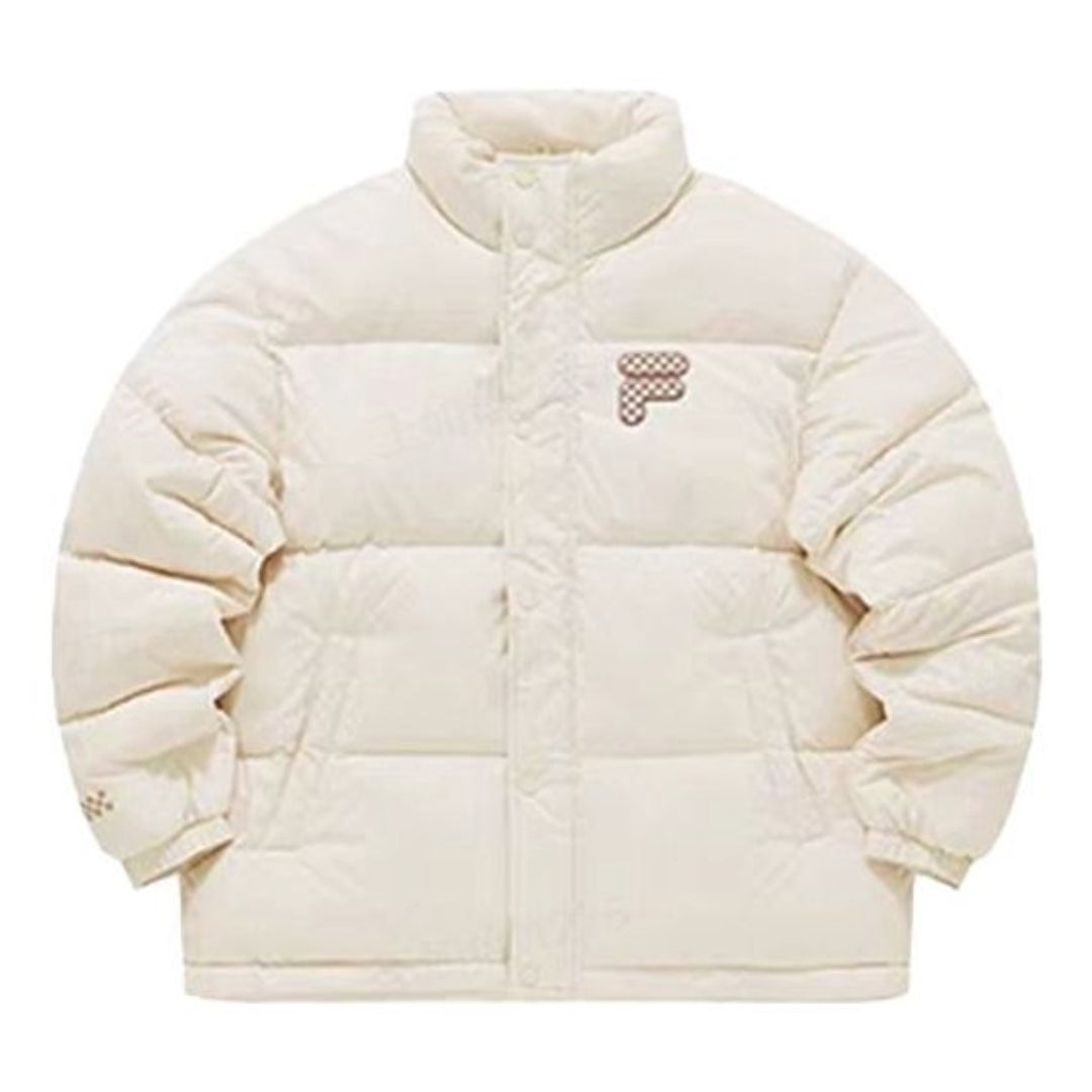 Puhovka FILA Fusion Logo Printed Down Jacket Bela | T11U343904F-BG, 0
