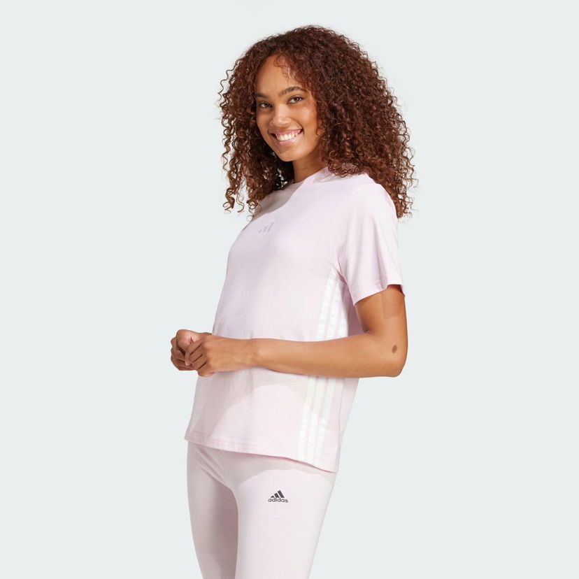 Majica adidas Performance Cotton T-Shirt With 3 Stripes Roza | JE1226