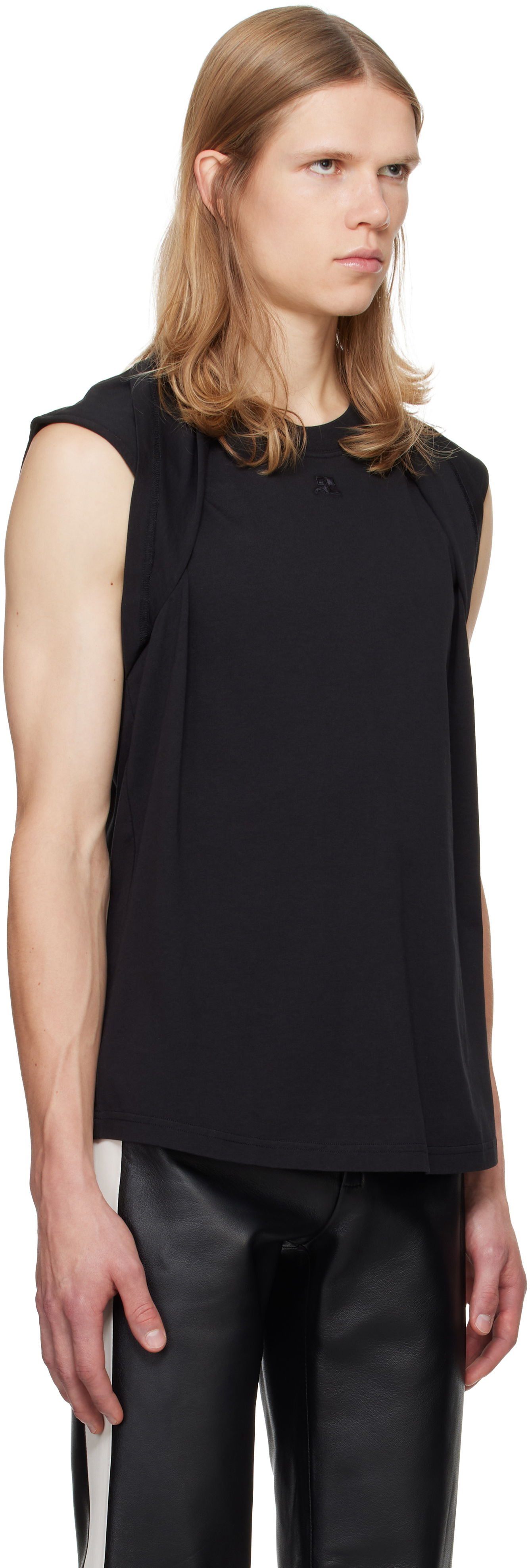 Majica brez rokavov Courrèges Courrèges Draped Tank Top Črna | 324JDE081JS0107, 1