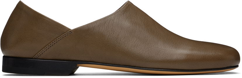 Superge in čevlji LEMAIRE LEMAIRE Leather Slippers Zelena | FO0144 LL0043