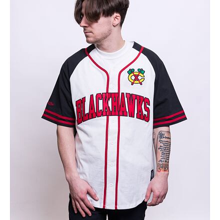 Dres Mitchell & Ness Practice Day Button Front Jersey CHICAGO BLACKHAWKS Bela | TBTF4994-CBHYYPPPWHIT, 0