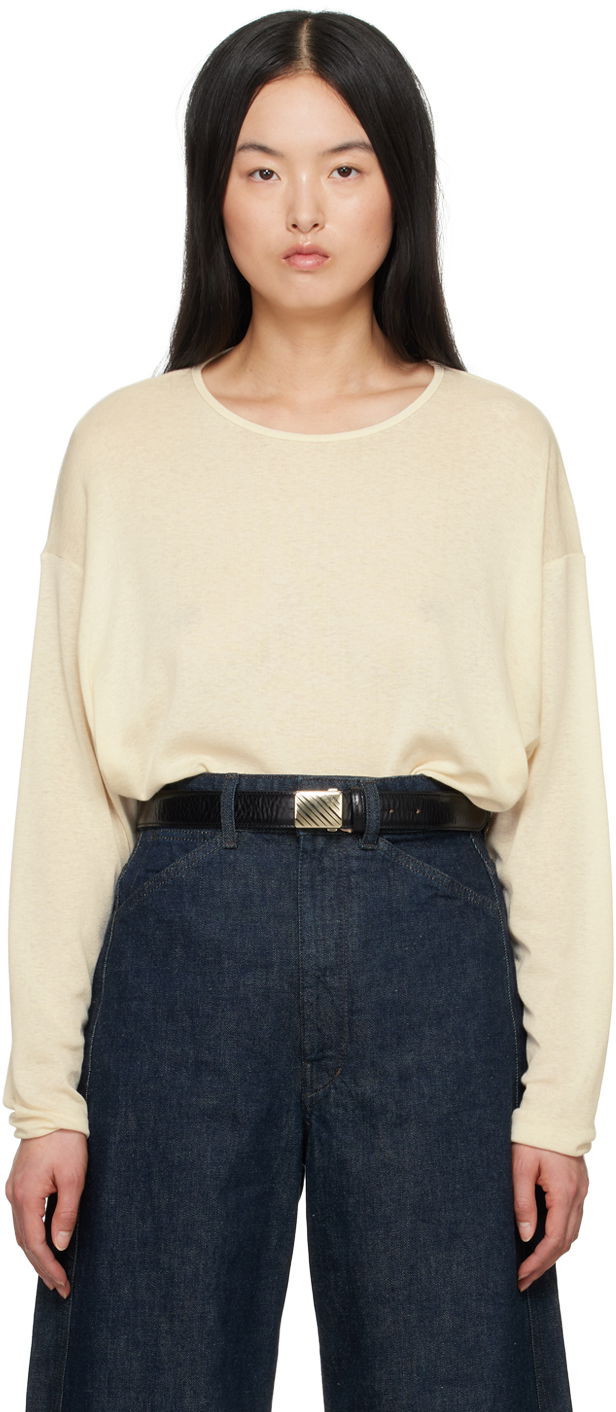 Majica LEMAIRE Long Sleeve T-Shirt Bež | TO1220 LK1015