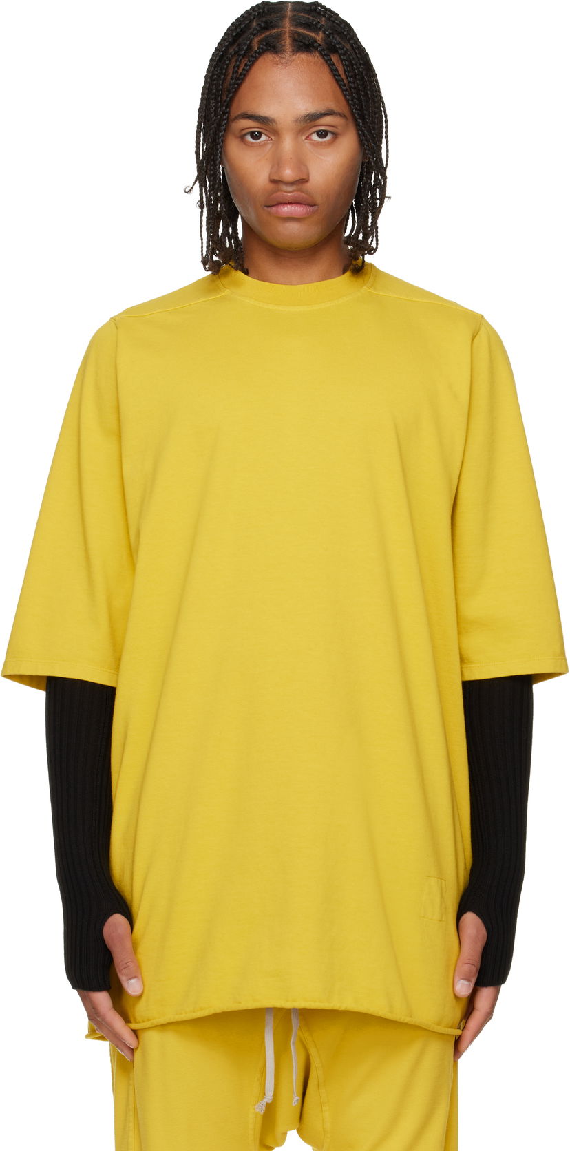 Majica Rick Owens Concordians Jumbo SS T-shirt Rumena | DU02E7274 RIG