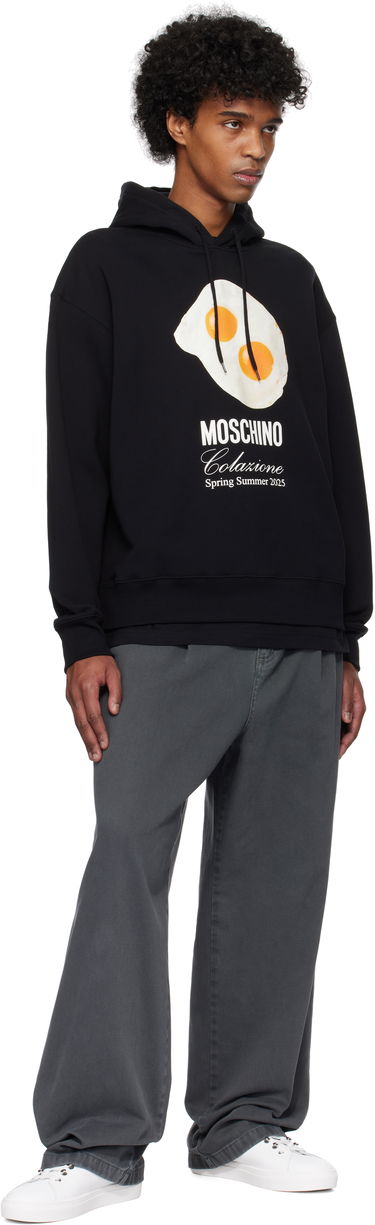 Pulover Moschino Eggs Print Hoodie Črna | 251ZZA170802281555, 3
