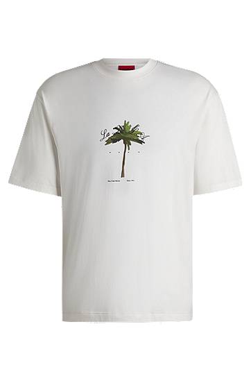 Majica BOSS Palm Tree Graphic T-Shirt Bela | 50538972