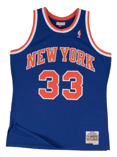 Majica brez rokavov Mitchell & Ness Swingman Jersey New York Knicks Patrick Ewing Mornarica | SMJYGS18186-NYKROYA91PEW