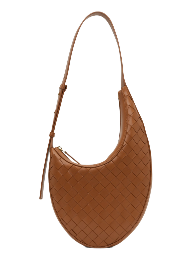 Torba za čez ramo Bottega Veneta Small Drop Bag Rjava | 755074 VCPP1