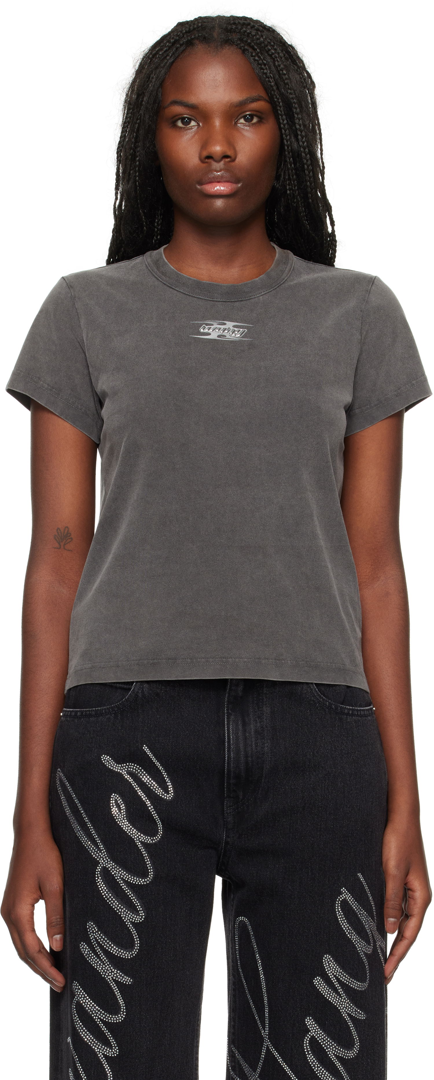 Majica Alexander Wang Blade Logo Embossed T-Shirt Siva | 4CC4241514, 0
