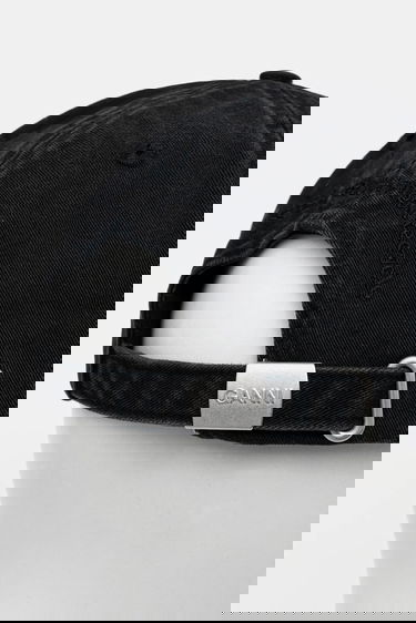 Kapa GANNI Washed Cotton Canvas Puppy Baseball Cap Črna | A6941, 2