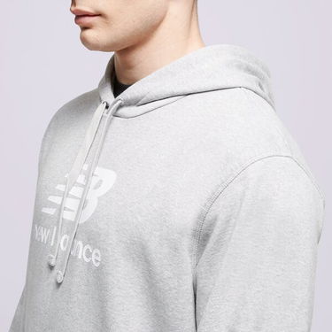Pulover New Balance Essentials Stacked Siva | MT31537AG, 3