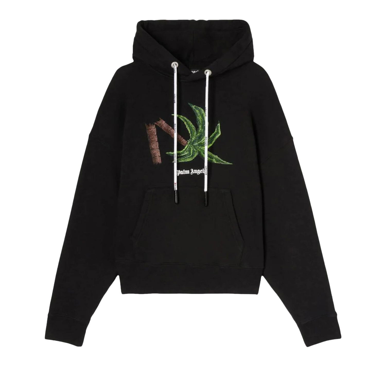 Pulover Palm Angels Broken Palm Hoodie Črna | PMBB058S22FLE0171055, 1