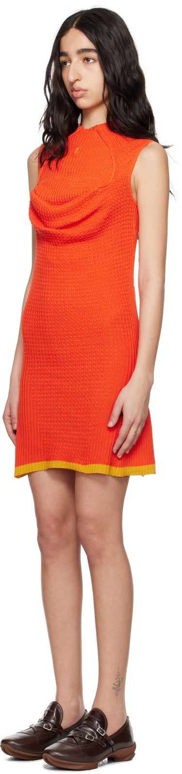Obleke KIKO KOSTADINOV Kiko Kostadinov Vecto Knit Tunic Minidress Oranžna | KKWSS25KN03-94, 3