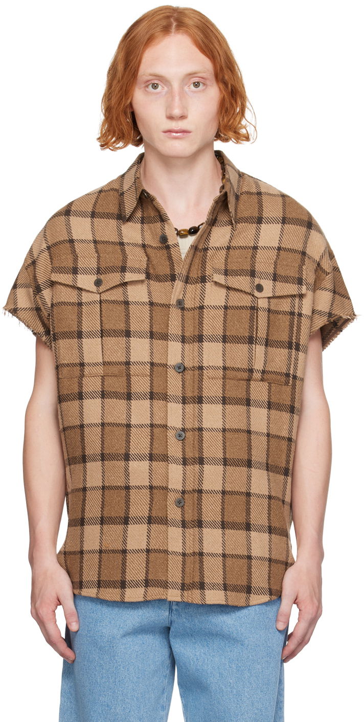 Srajce Dries Van Noten Brown Check Shirt Bež | 242-020713-9292