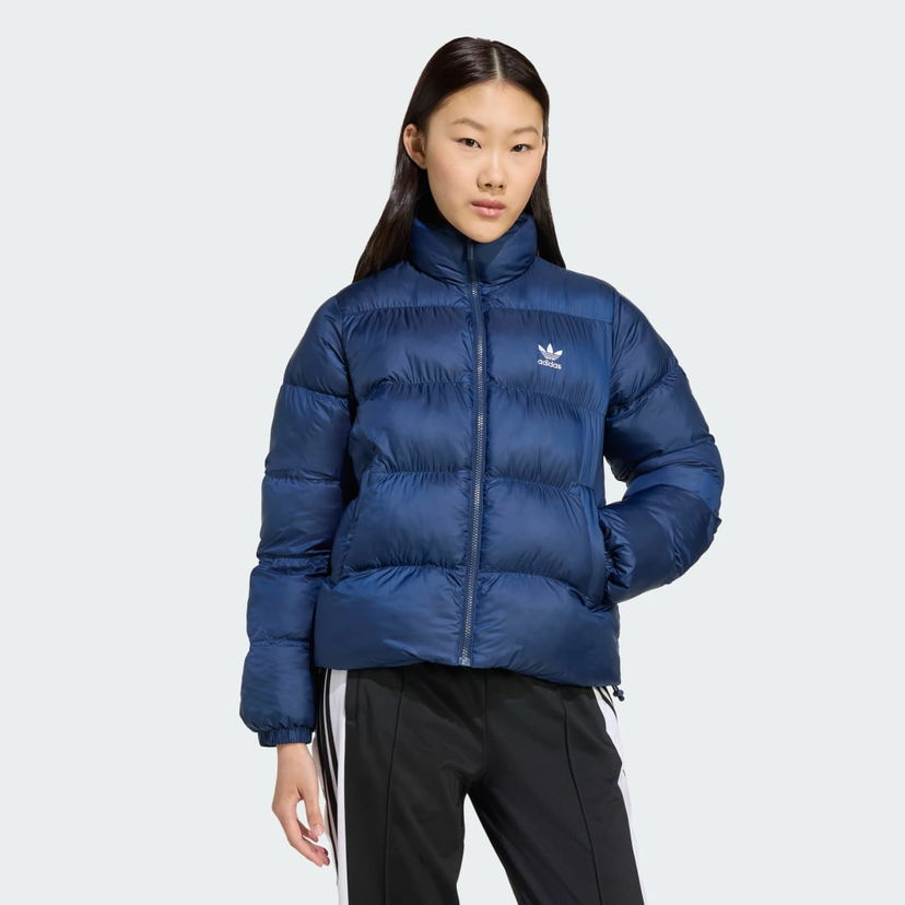 Puhovka adidas Performance Adicolor Short Puffer Jacket Modra | JX2950