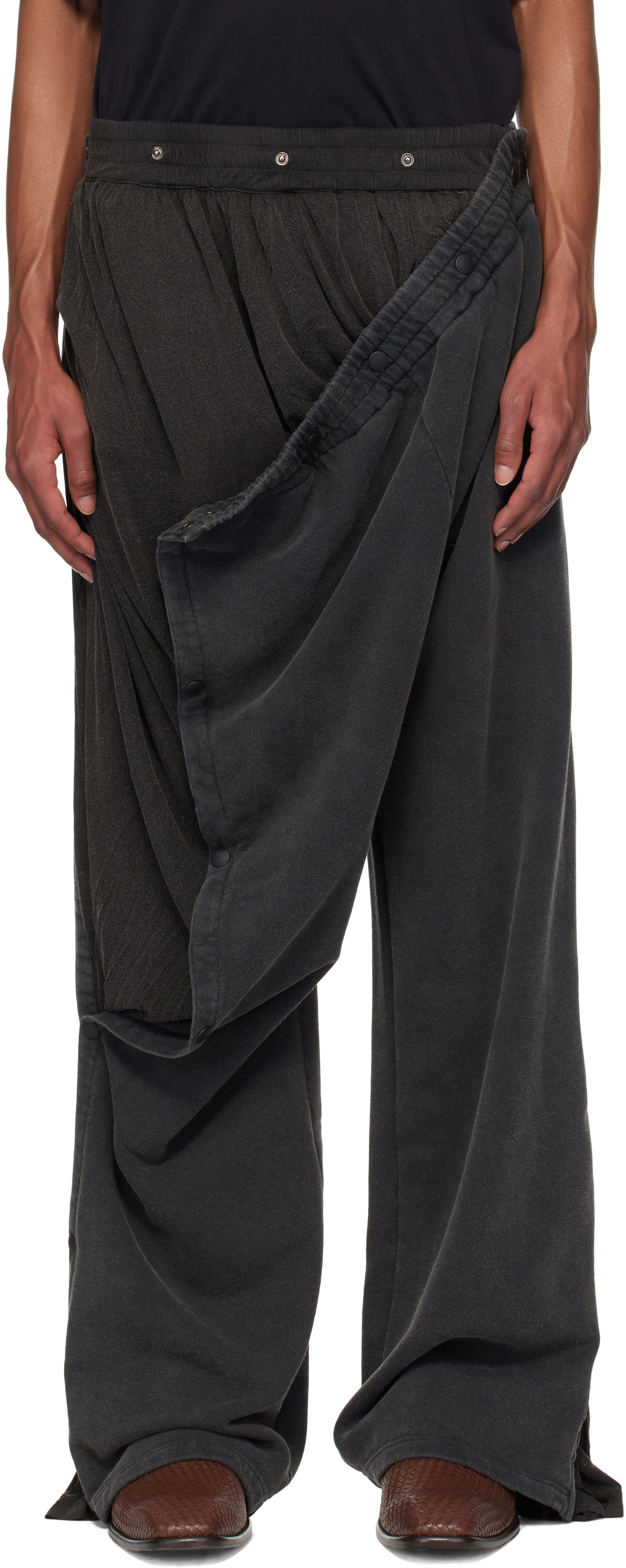 Trenirka Y/PROJECT Snap Insert Sweatpants Črna | 204PA004, 0
