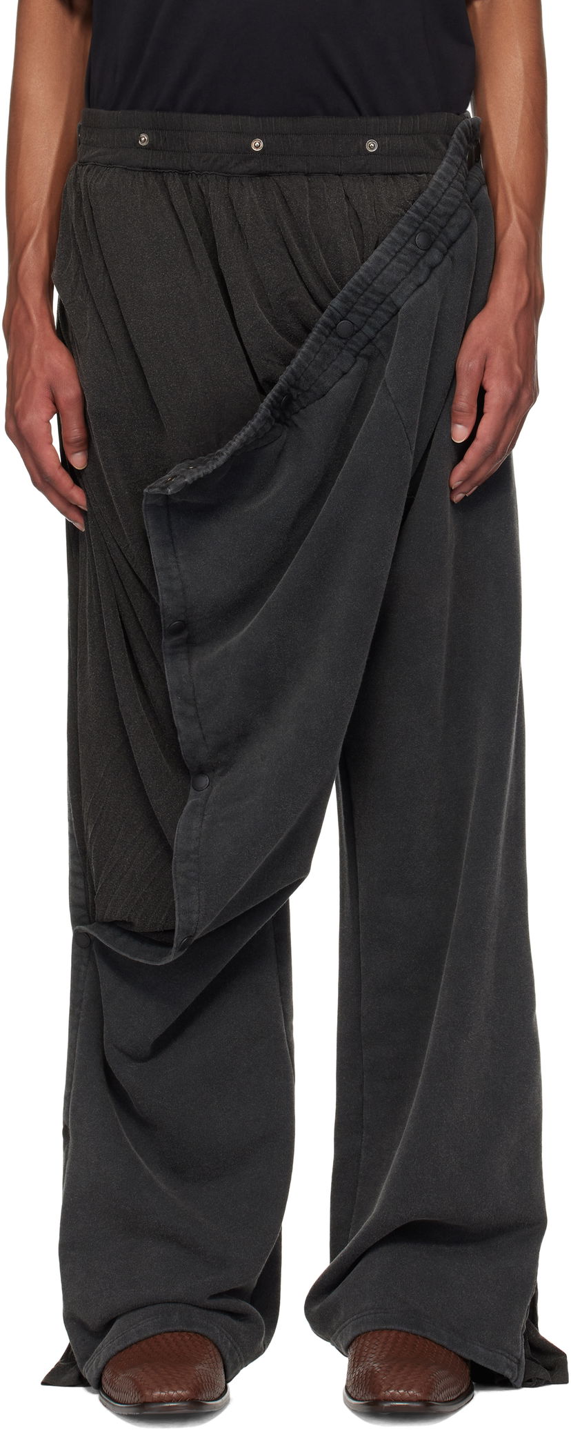 Trenirka Y/PROJECT Snap Insert Sweatpants Črna | 204PA004