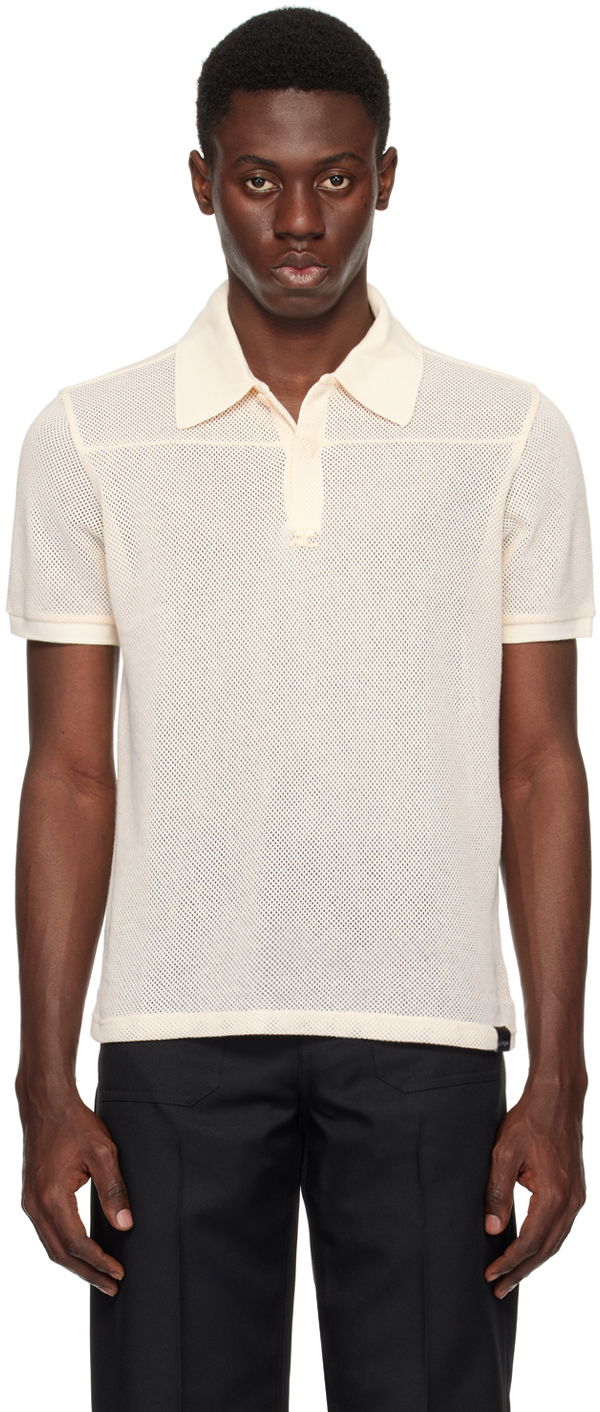 Polo majica Courrèges Mesh Knit Polo Bež | 124JPO025JS0069