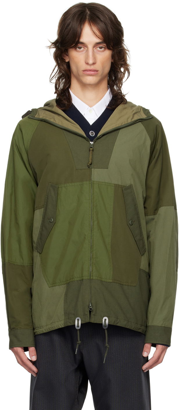 Jakna Comme des Garçons Homme Khaki Patchwork Jacket Zelena | HN-J009-051