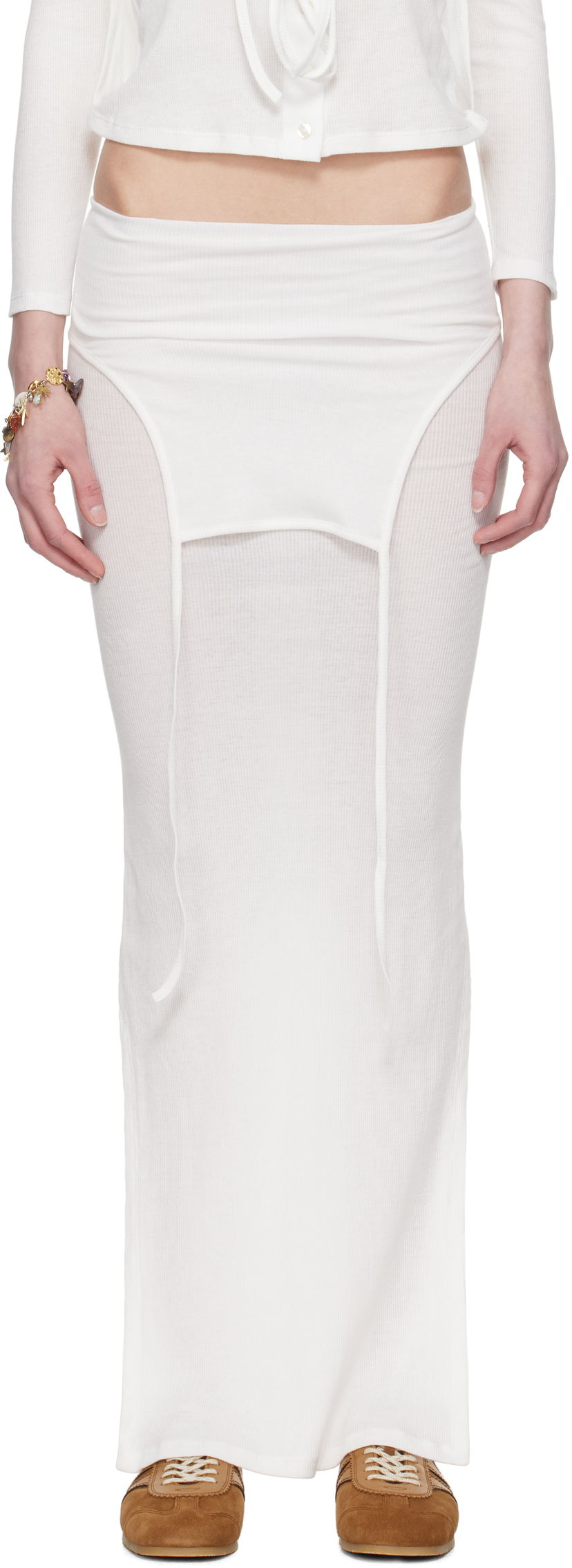 Krila Eckhaus Latta Eckhaus Latta Flip Midi Skirt Bela | 1206-EL-PS25-CH -