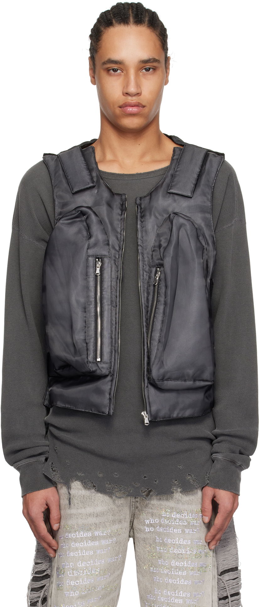 Telovnik Who Decides War Who Decides War Organza Bullet Point Vest Črna | 1131360002SS25