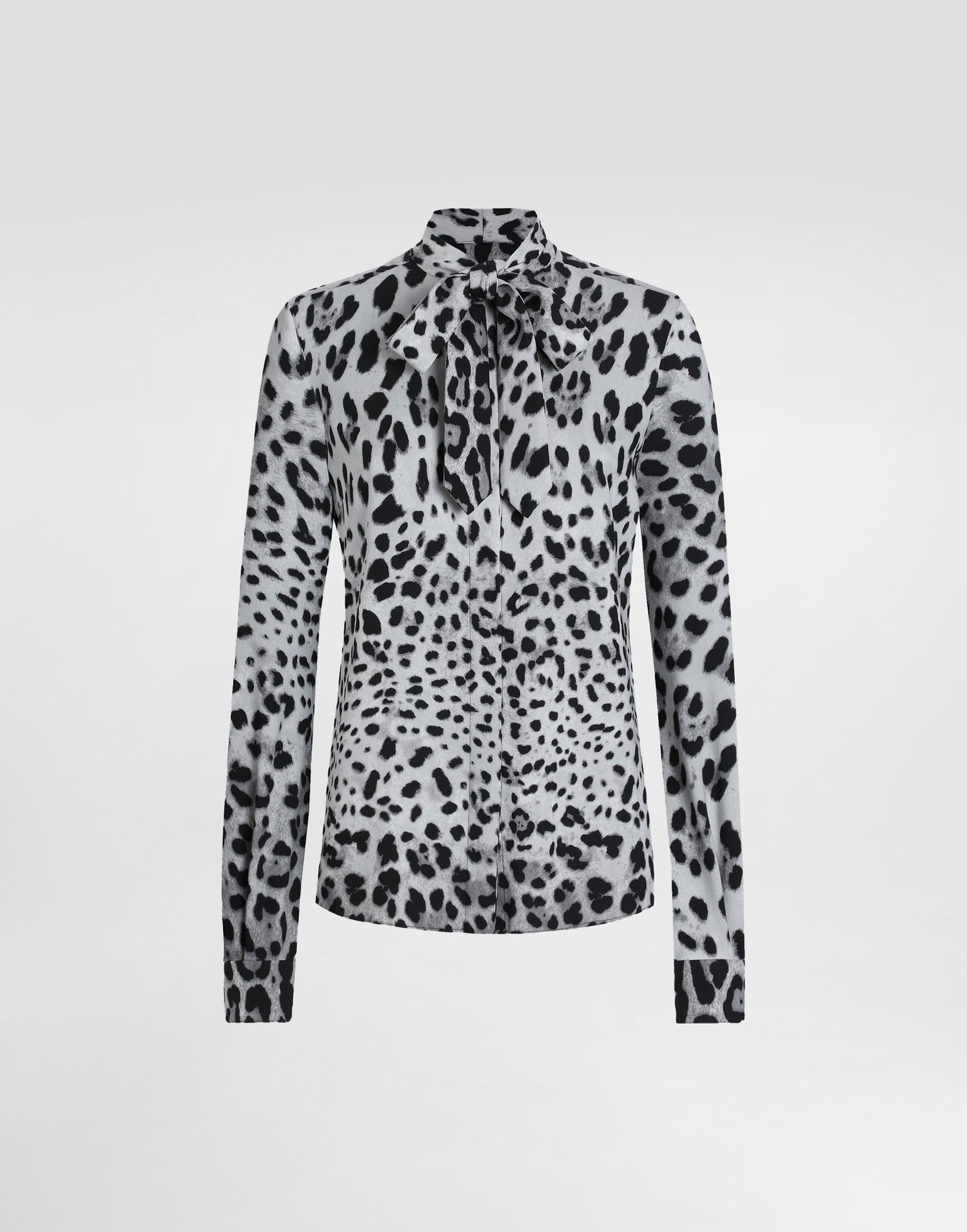 Srajce Dolce & Gabbana Leopard Charmeuse With Bow Bela | F5T19TFSADDHI13N, 0