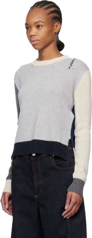Pleteni pulover Marni Marni Color Block Cashmere Sweater Siva | GCMD0585Q0 UFX385, 3