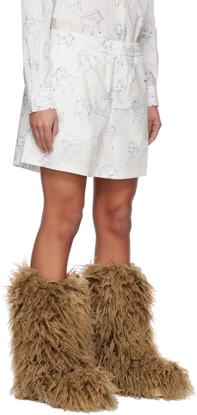 Boksarice Stella McCartney Stella McCartney Sheep Can Never Sleep Print Shorts Bela | 6030333BSSH7, 1