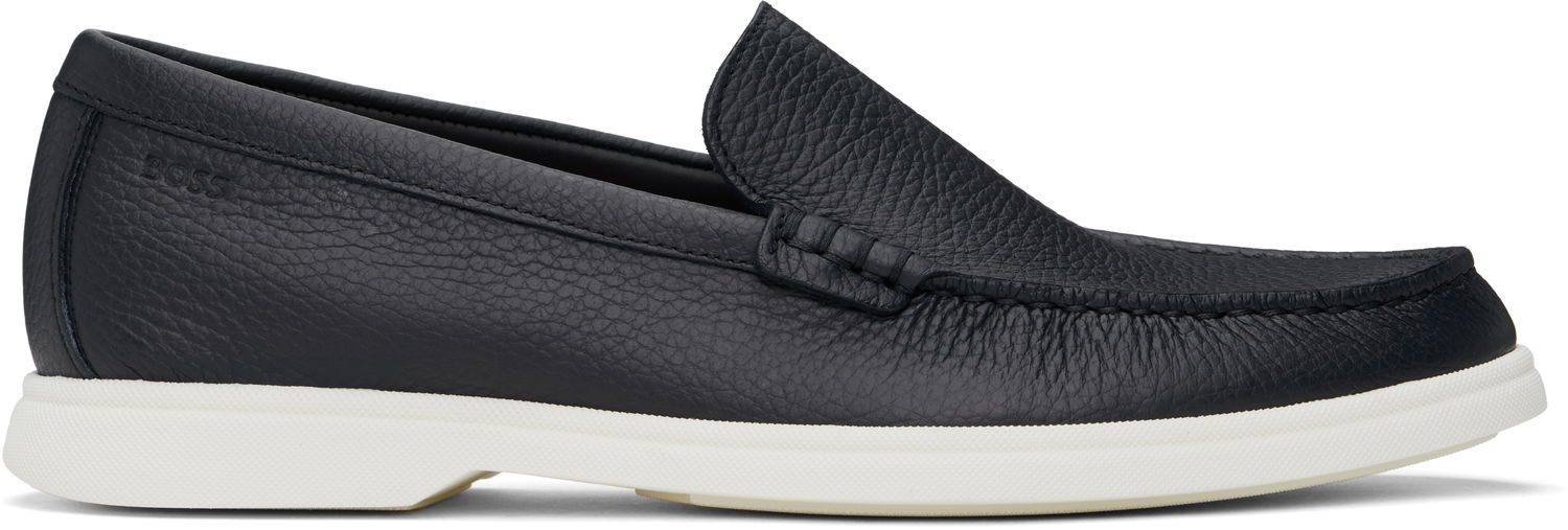 Superge in čevlji BOSS BOSS Tumbled Leather Loafers Črna | 50536173, 0