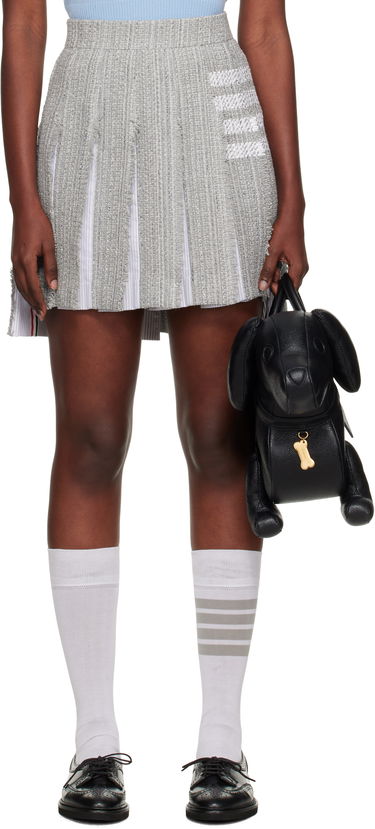 Krila Thom Browne Thom Browne Classic Pleated 4-Bar Miniskirt Siva | FGC724T-F0512, 0