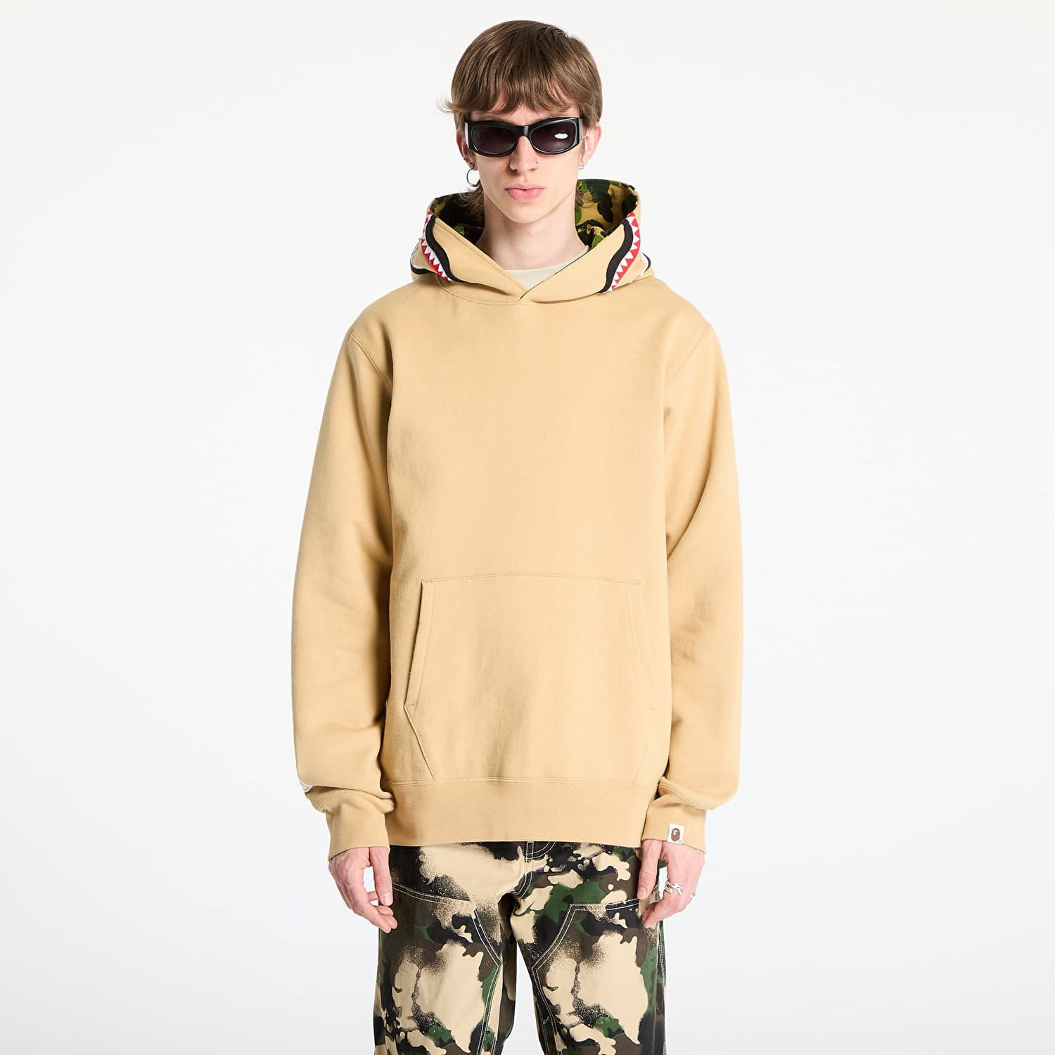 Pulover BAPE A BATHING APE ABC Camo Shark Pullover Hoodie Bež | 001PPL301009MBEI, 0