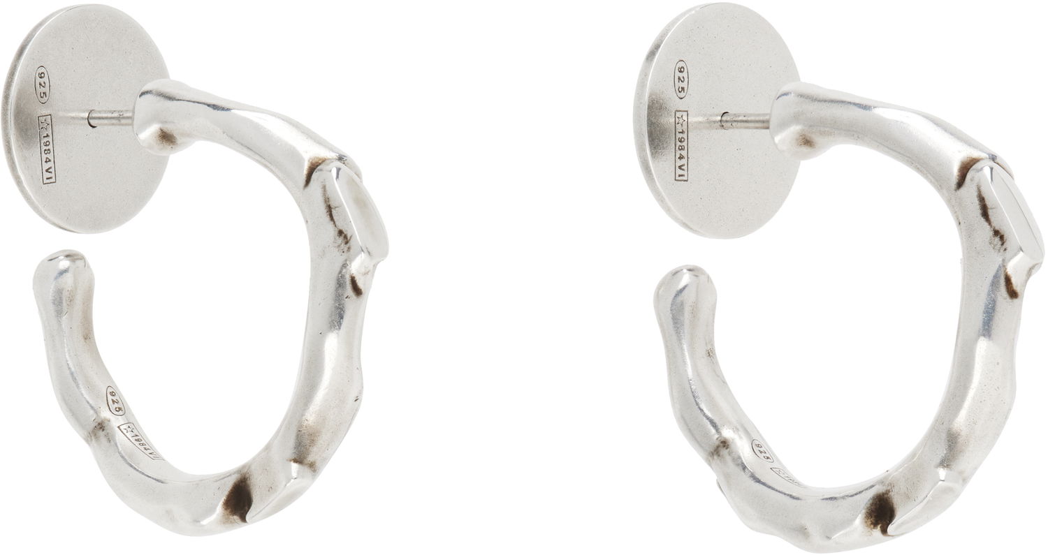 Uhani Ann Demeulemeester Ann Demeulemeester Juana Silver Thorn Hoop Earrings Kovinski | 2520-W-JE53-JW020-070, 1
