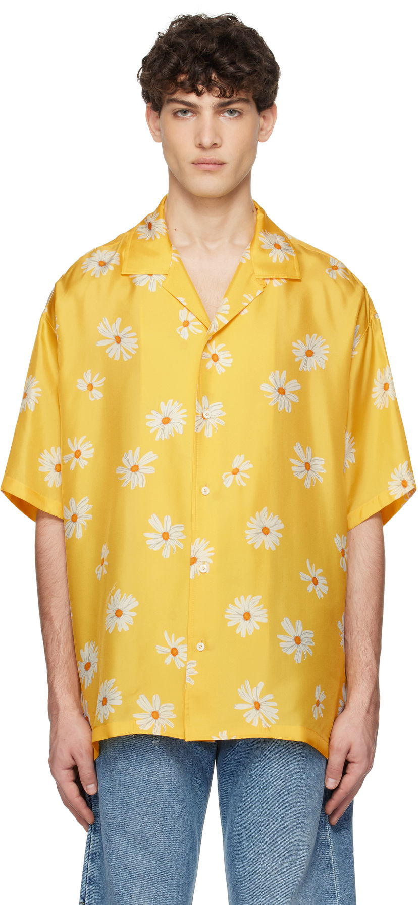 Srajce Moschino Moschino Allover Daisy Print Shirt Rumena | 251ZZA022602611024