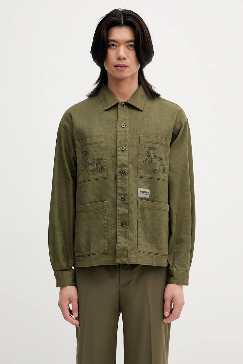 Srajce Neighborhood NEIGHBORHOOD EMBROIDERY Relaxed Fit Linen Blend Shirt Zelena | 251AQNH.SHM03