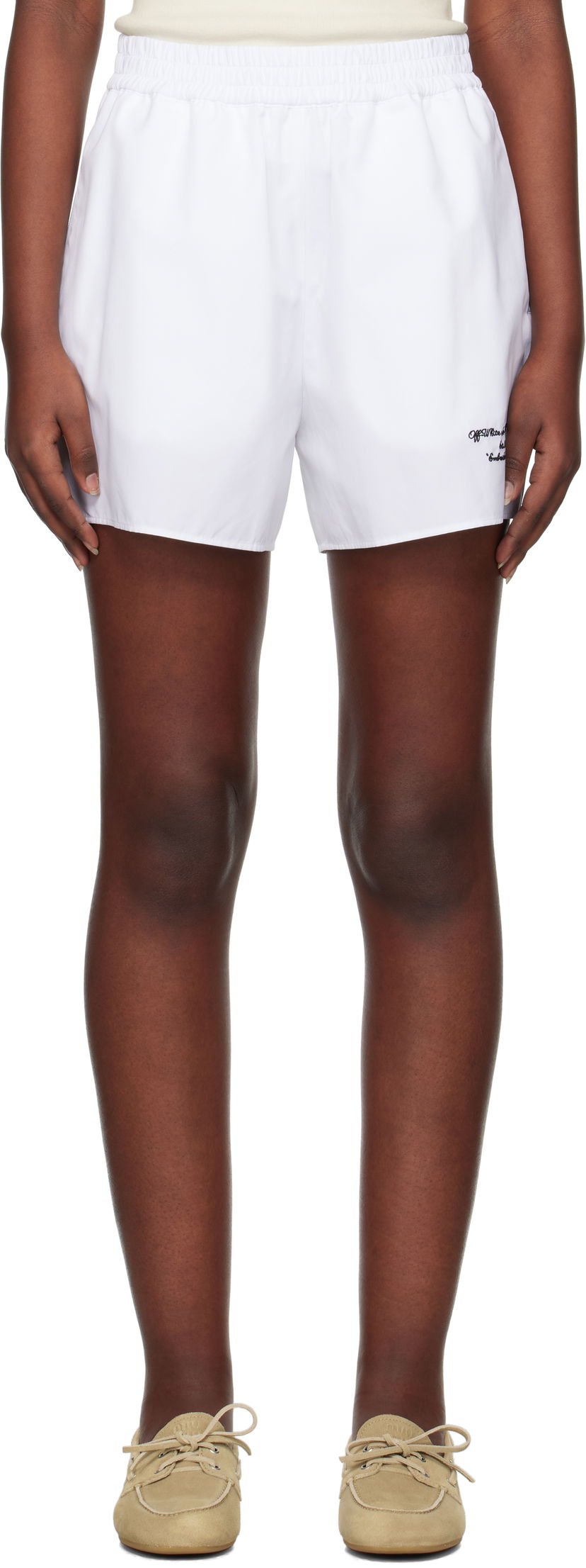 Kratke hlače Off-White Off-White Poplin Shorts Bela | OWCB05DS25FAB0010110