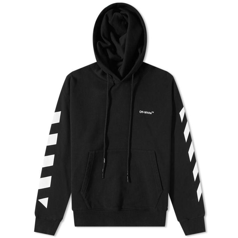 Pulover Off-White Diagonal Helvetica Oversized Hoody Črna | OMBB037C99FLE0011001