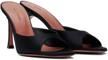 Modni dodatki Amina Muaddi Amina Muaddi Alexa Slipper 90 Heeled Sandals Črna | ALEXA SLIPPER SR SATIN, 3