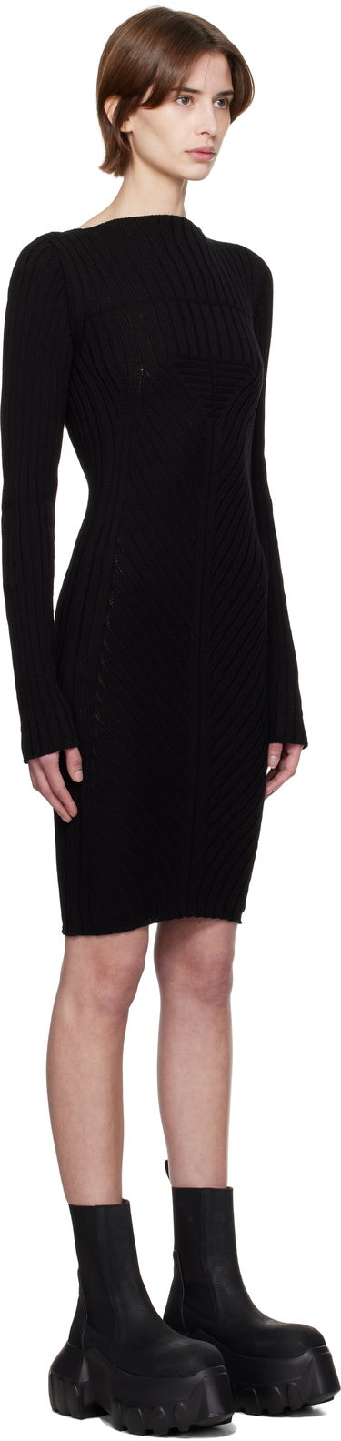 Obleke Rick Owens Rick Owens Hollywood Knit Mini Dress Bež | RP01E7651 KEC, 4