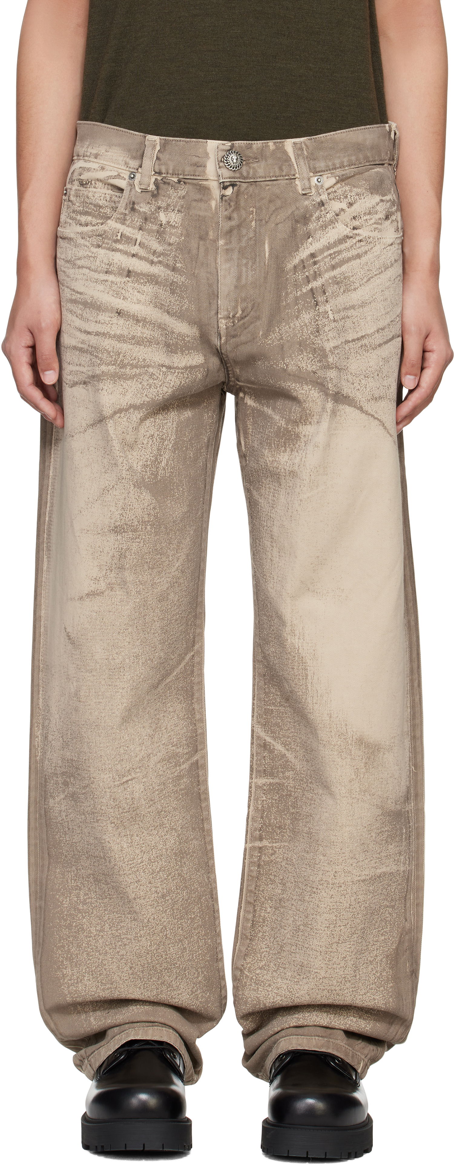 Kavbojke Balmain Balmain Loose-Fit Jeans Bež | EH1ML155DF57, 0