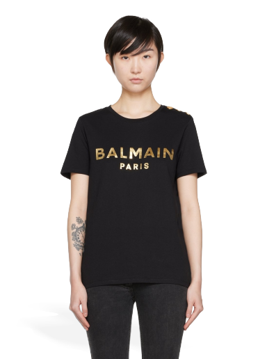 Majica Balmain Organic Cotton T-Shirt Črna | YF1EF005BB28